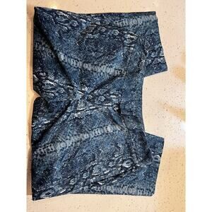 Zac & Rachel capri pants blue snake skin pattern size 16